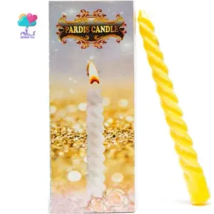 شمع پیچ بیست سانتی زرد