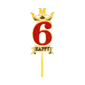 شمع اکلیکی قرمز عدد شش